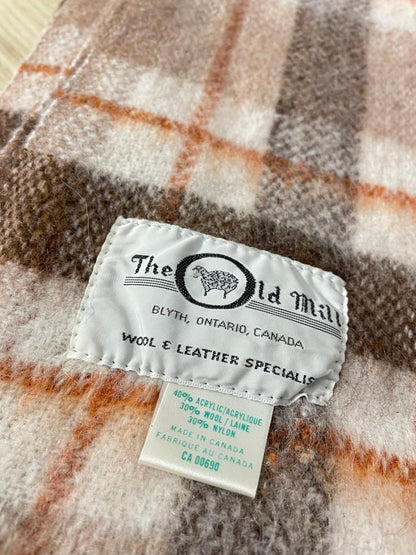 vintage the old mill wool - blend plaid blanket - good market thrift store