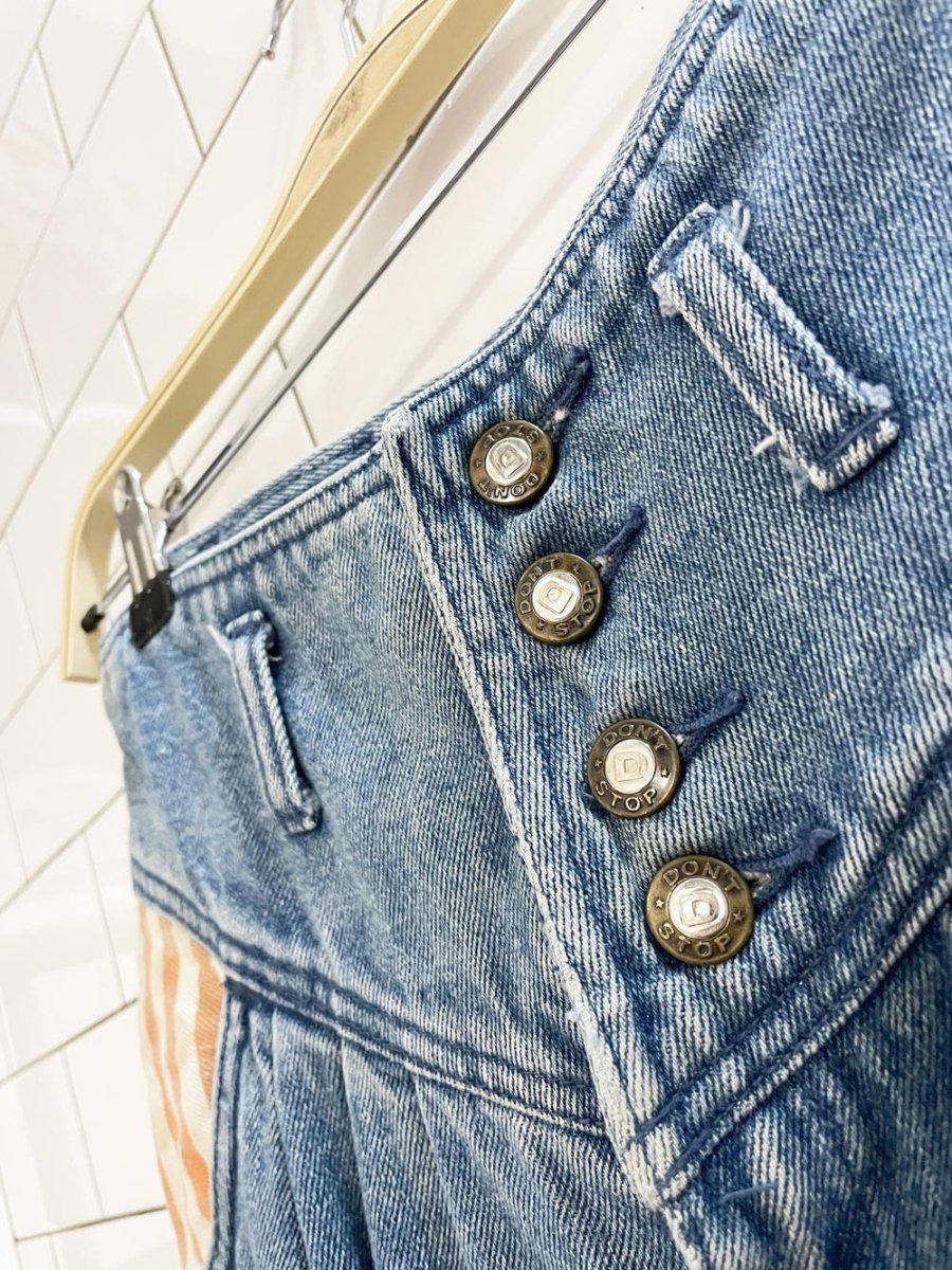 vintage 90s don't stop pleated basque waist baggy jeans | step around the world - good market thrift store