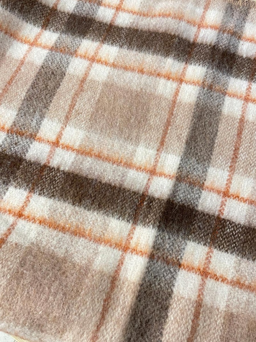 vintage the old mill wool - blend plaid blanket - good market thrift store