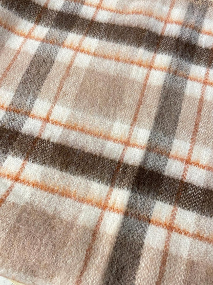 vintage the old mill wool - blend plaid blanket - good market thrift store