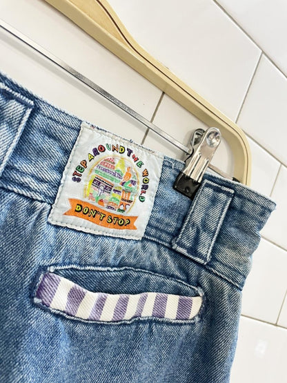 vintage 90s don't stop pleated basque waist baggy jeans | step around the world - good market thrift store