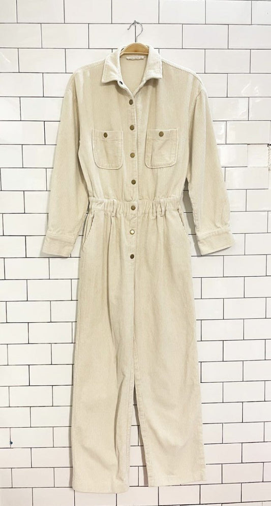 12th tribe bowie chunky cord snap button jumpsuit - good market thrift store