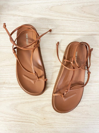 nwot nine west sarest ankle wrap sandal - good market thrift store