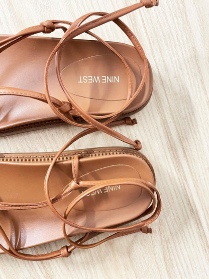 nwot nine west sarest ankle wrap sandal - good market thrift store