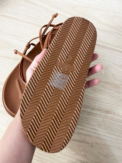 nwot nine west sarest ankle wrap sandal - good market thrift store