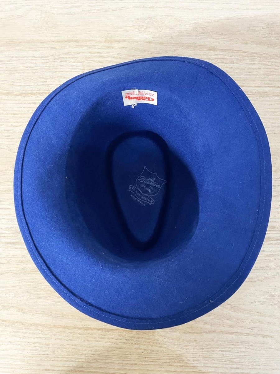 vintage 60s doeskin felted 100% wool ribbon trim hat - good market thrift store