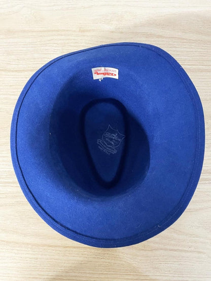 vintage 60s doeskin felted 100% wool ribbon trim hat - good market thrift store