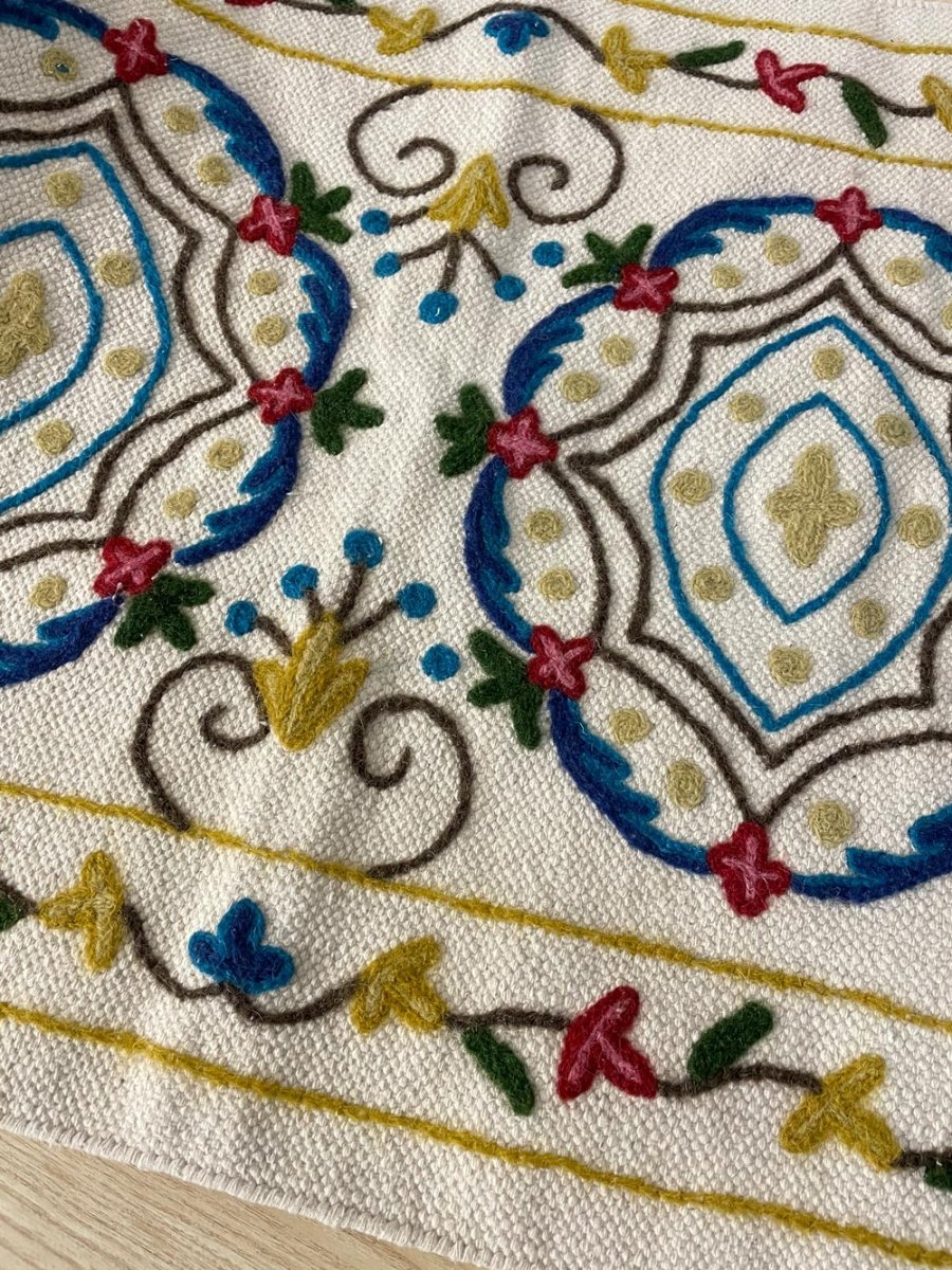 vintage kasmir chain stitch flat rug - good market thrift store