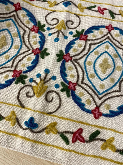 vintage kasmir chain stitch flat rug - good market thrift store