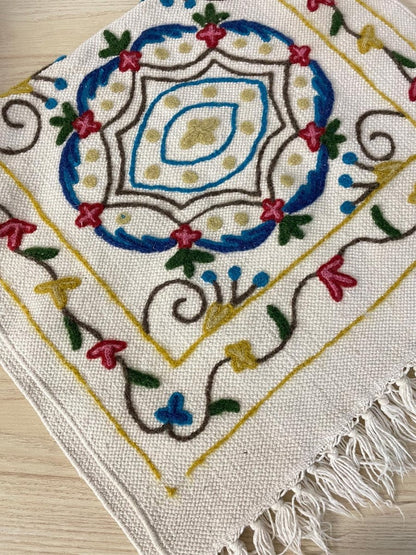 vintage kasmir chain stitch flat rug - good market thrift store