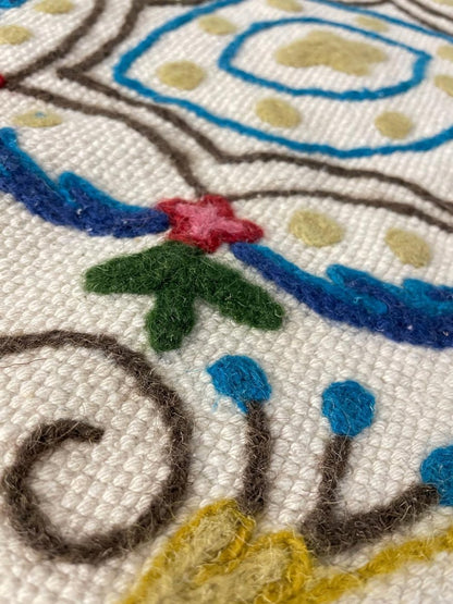 vintage kasmir chain stitch flat rug - good market thrift store