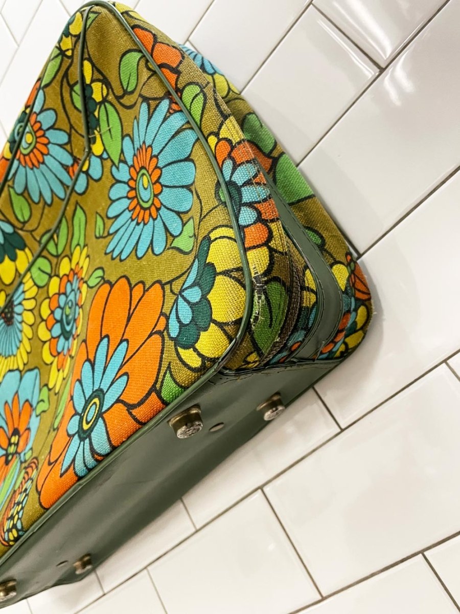 vintage 70s japanese floral suitcase - good market thrift store