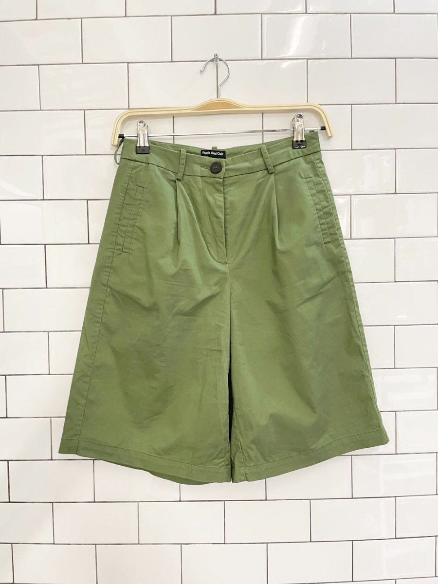 frank and oak pleated long short - good market thrift store