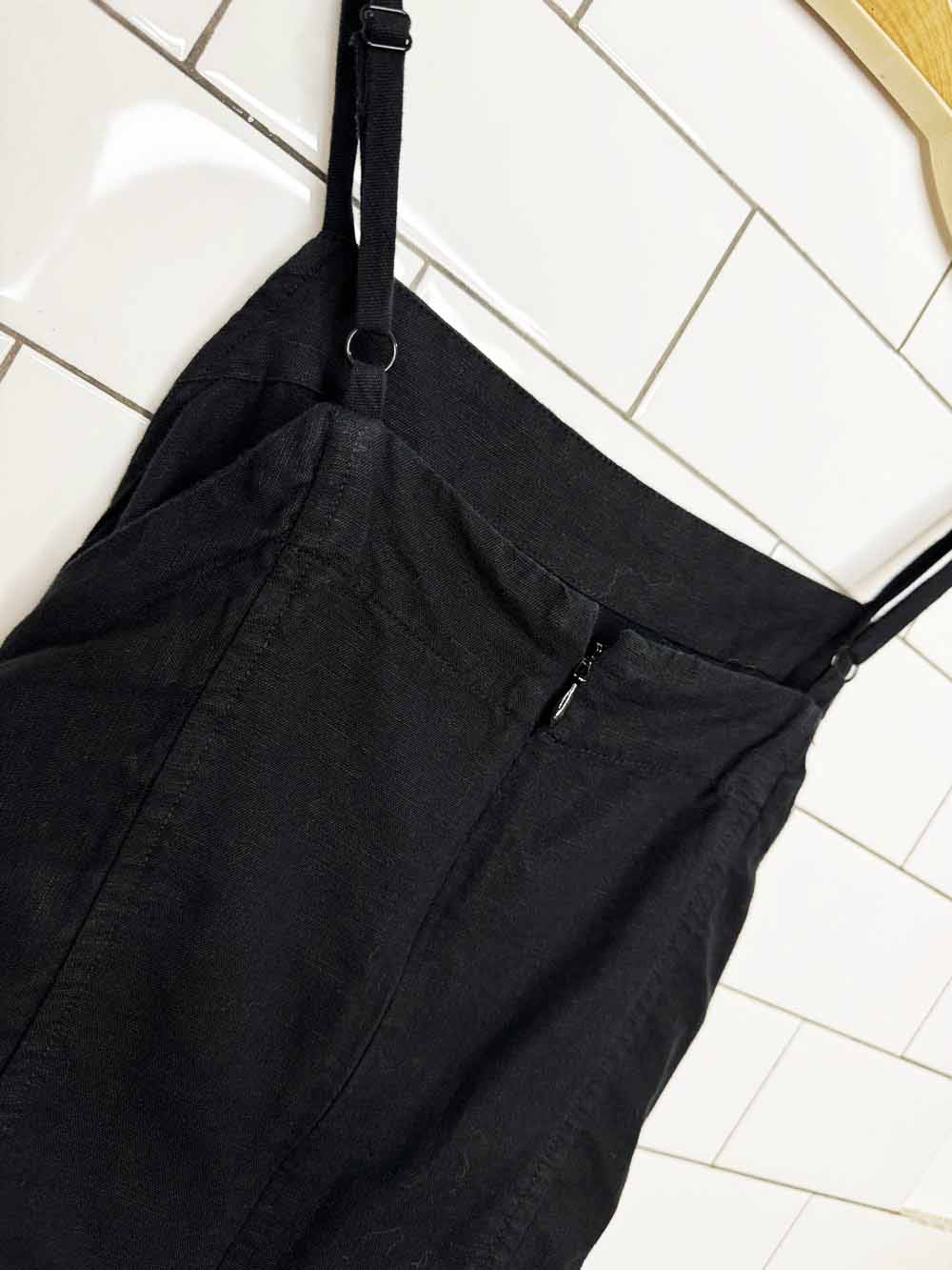 madewell linen-blend tie waist romper | made in India