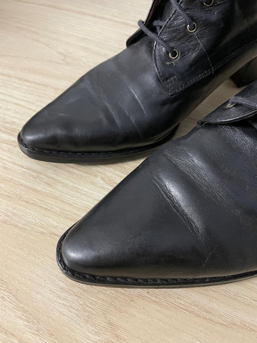 vintage 90s nordstrom leather lace up victorian goth witch boots - good market thrift store