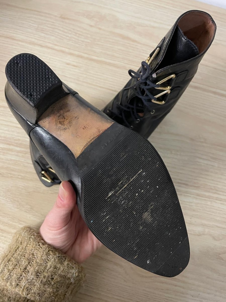 vintage 90s nordstrom leather lace up victorian goth witch boots - good market thrift store