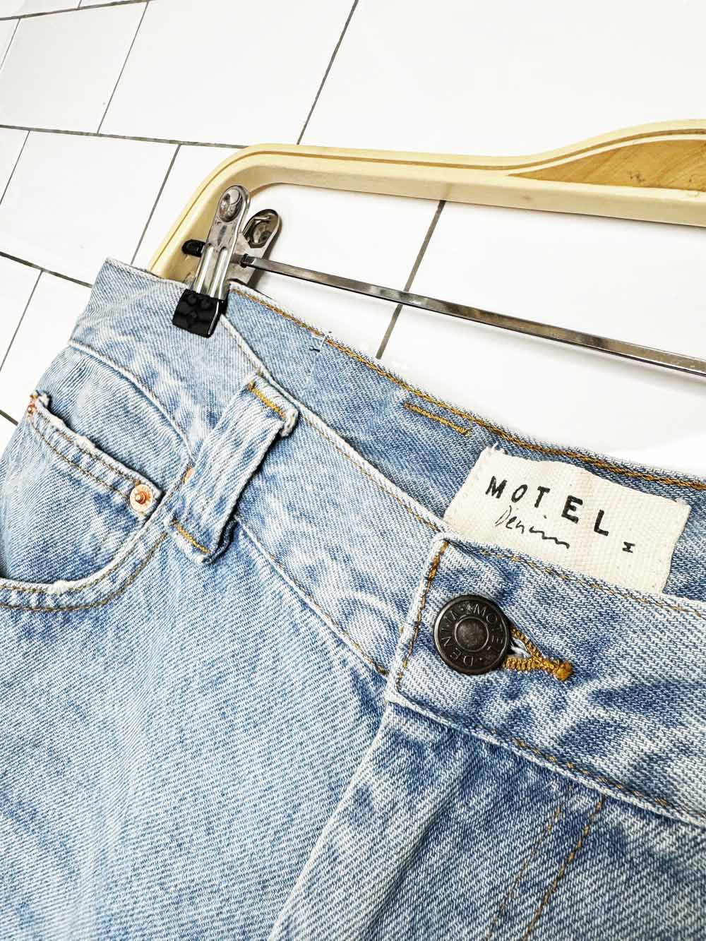 motel rocks skater long denim shorts