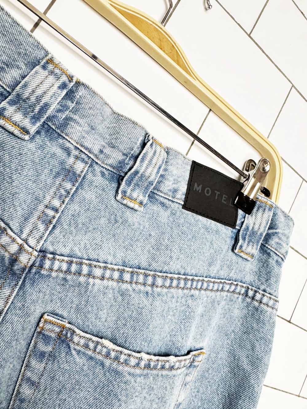 motel rocks skater long denim shorts