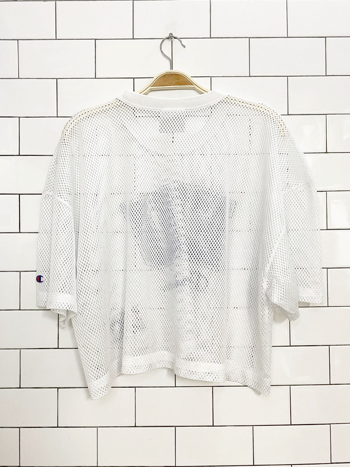 vintage 90s champion EIU mesh boxy crop jersey tee | eastern illinois