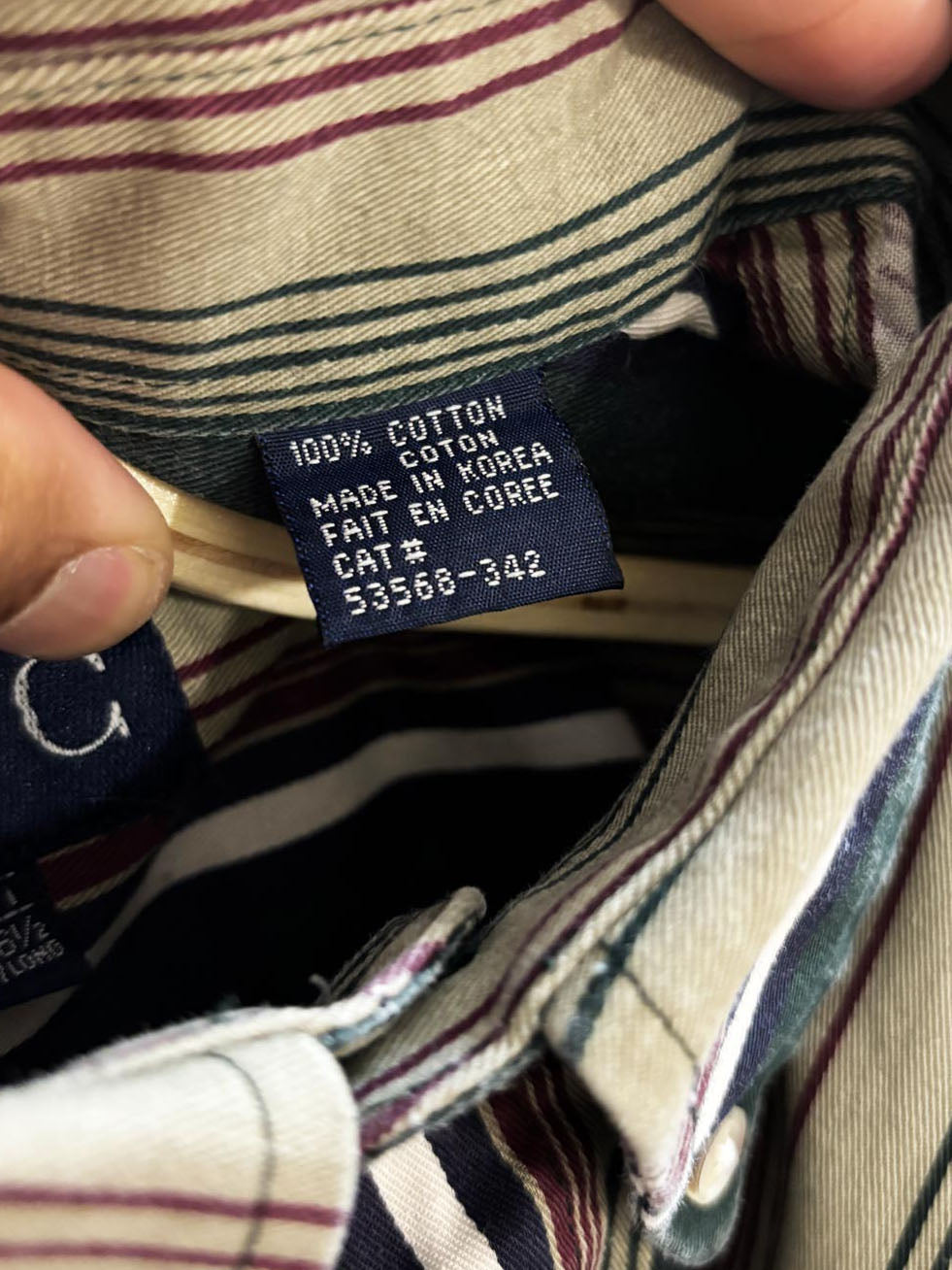 vintage 90s bhc crest pocket striped full button shirt