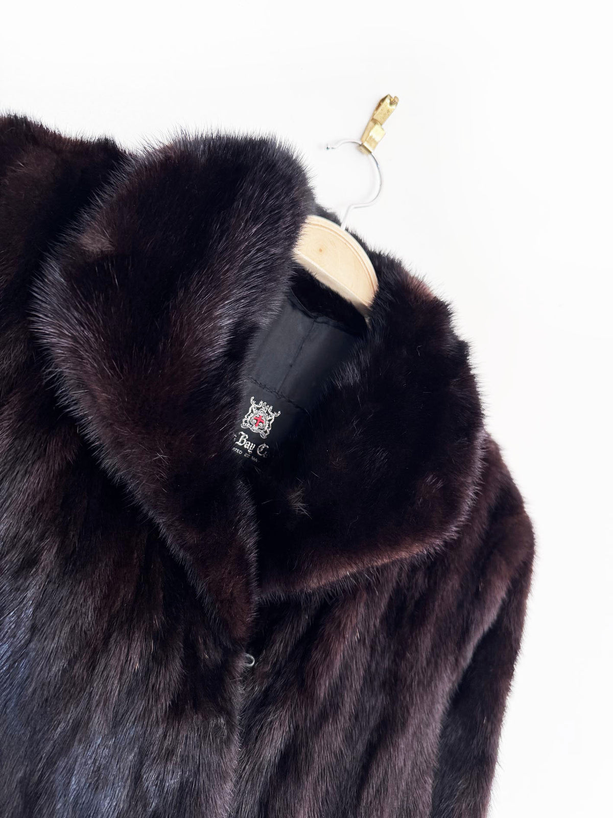 vintage 70s hudson's bay mink fur long coat