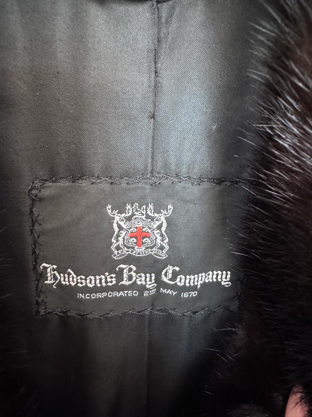 vintage 70s hudson's bay mink fur long coat