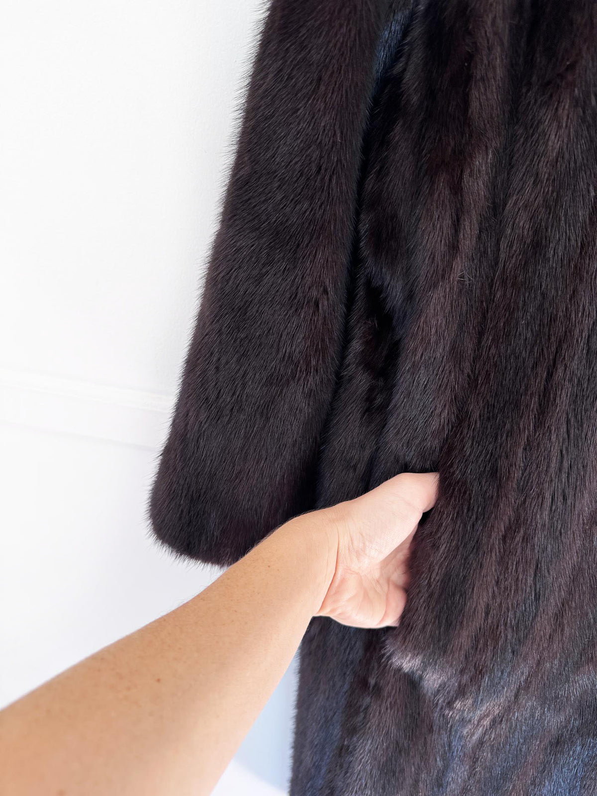 vintage 70s hudson's bay mink fur long coat