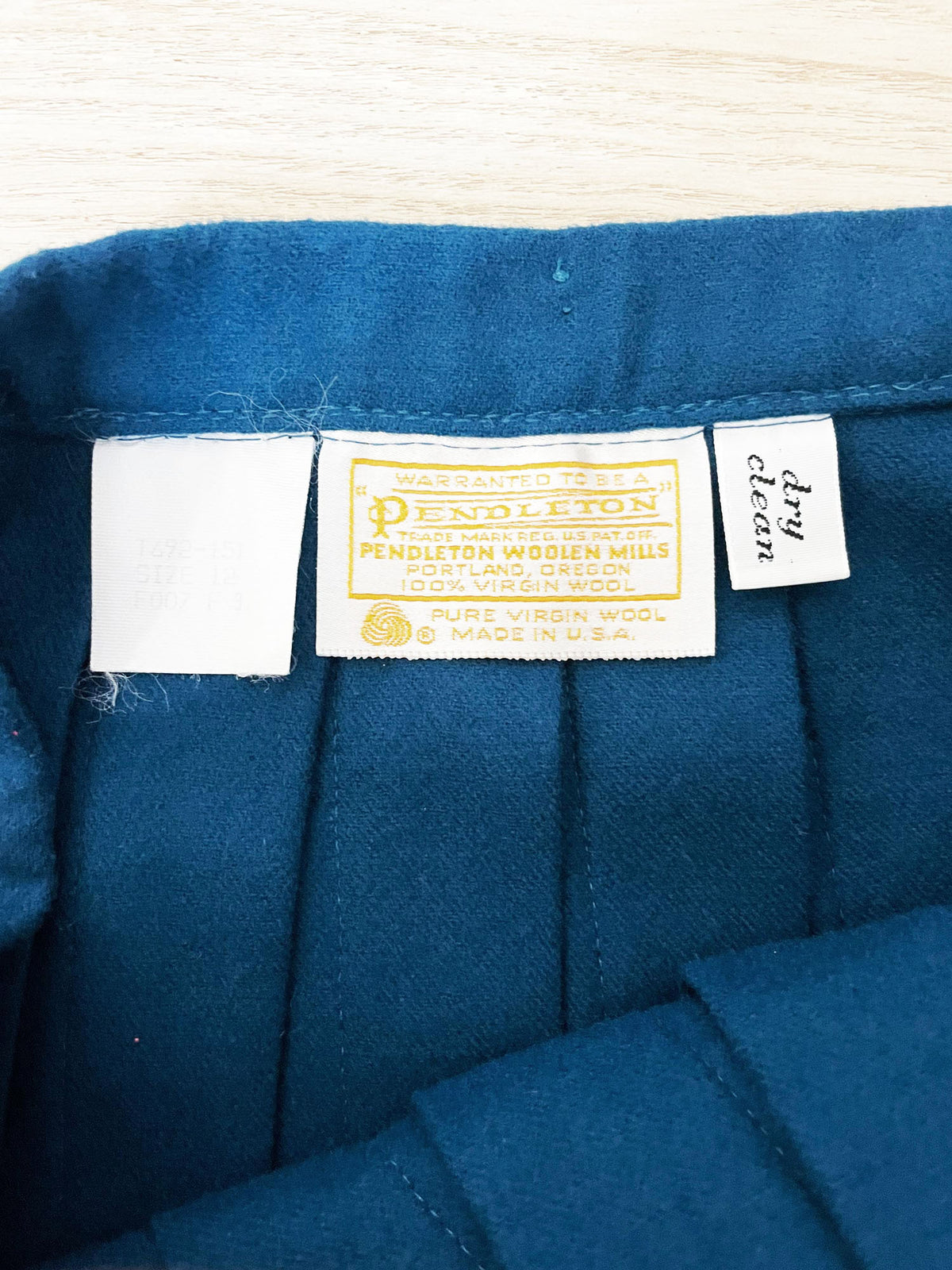 vintage 80s pendleton 100% wool pleated midi skirt  | made in usa