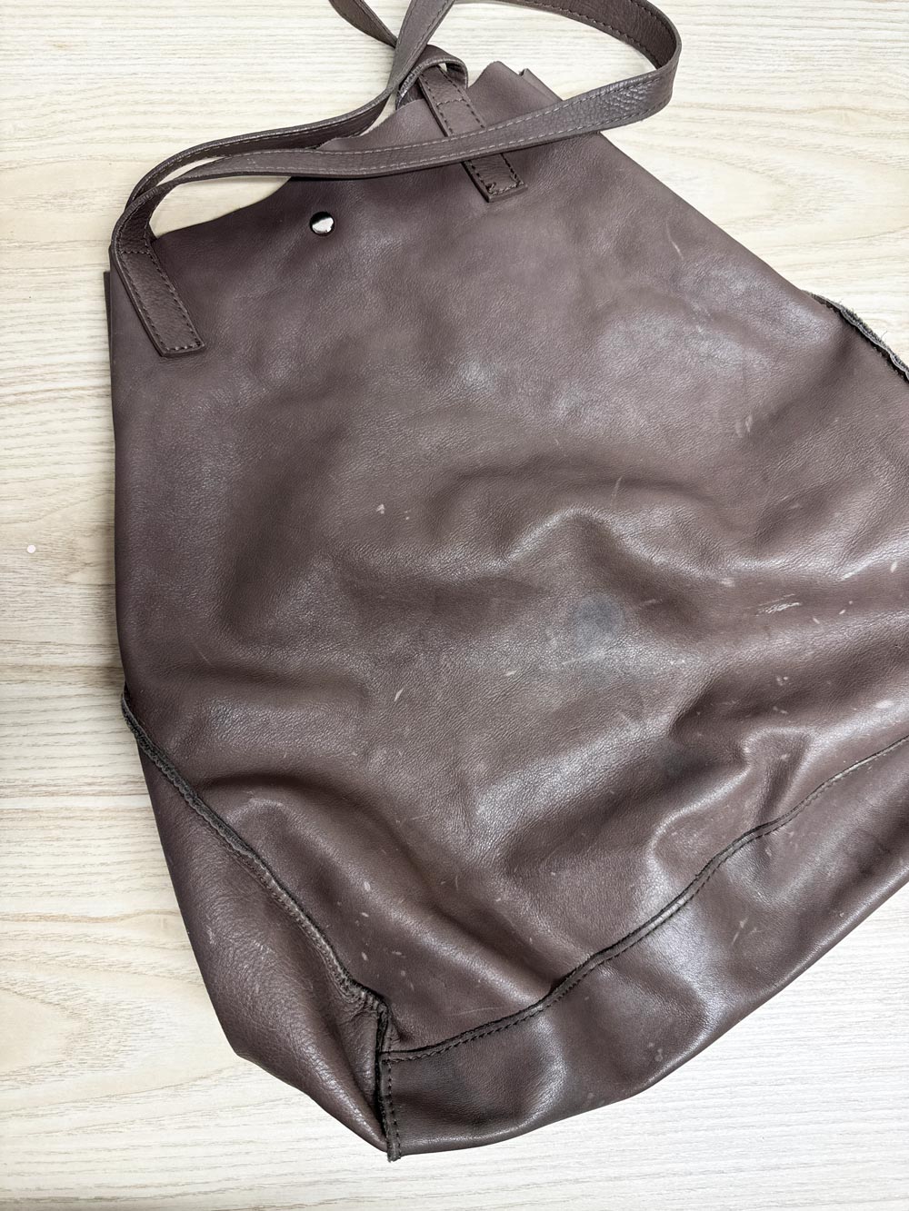 made in Italy soft leather shoulder tote bag