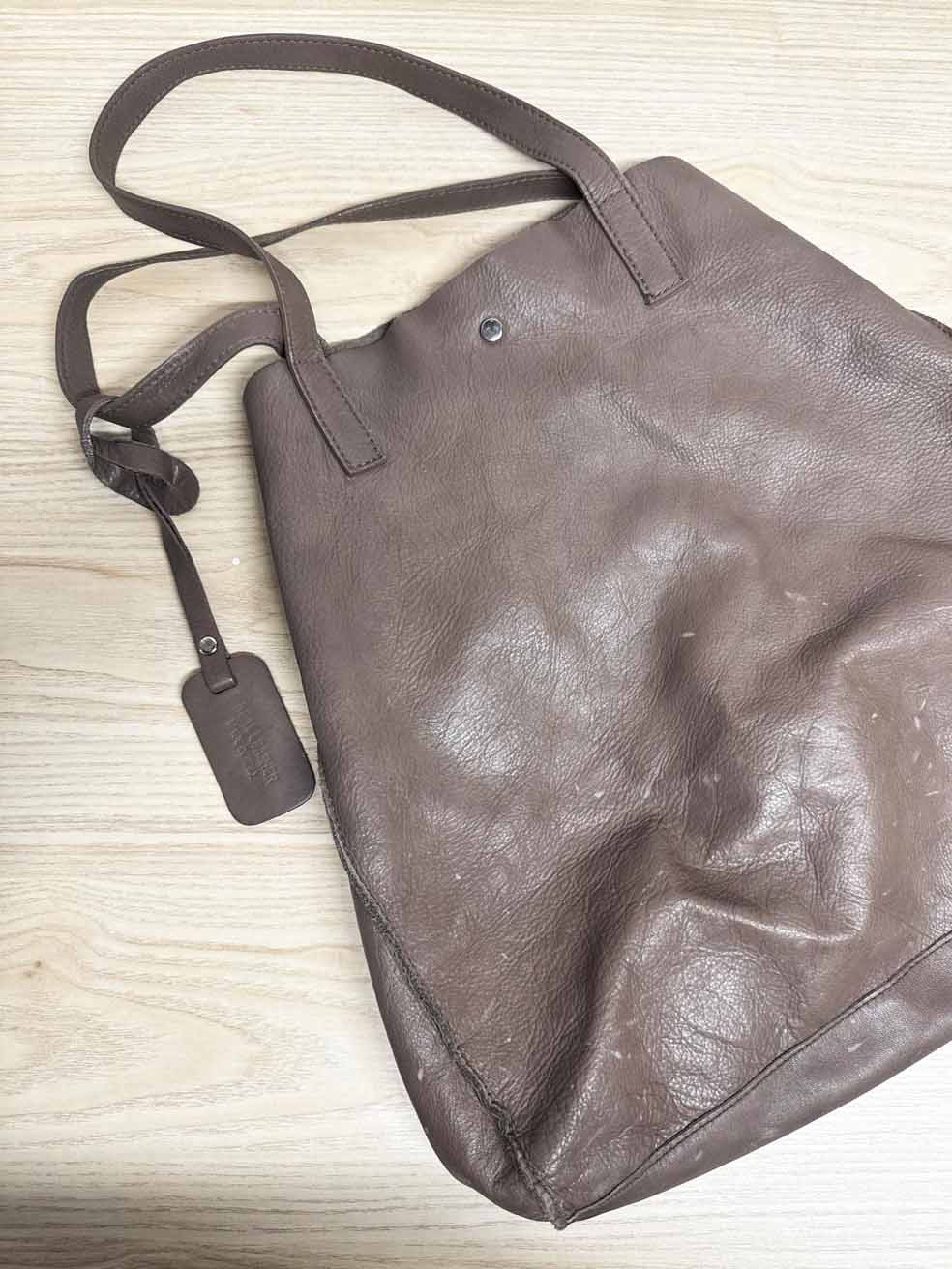 made in Italy soft leather shoulder tote bag