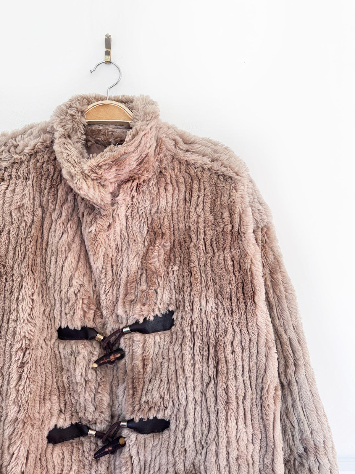 vintage 90s holt renfrew x geoffrey beene shaved mink fur toggle coat
