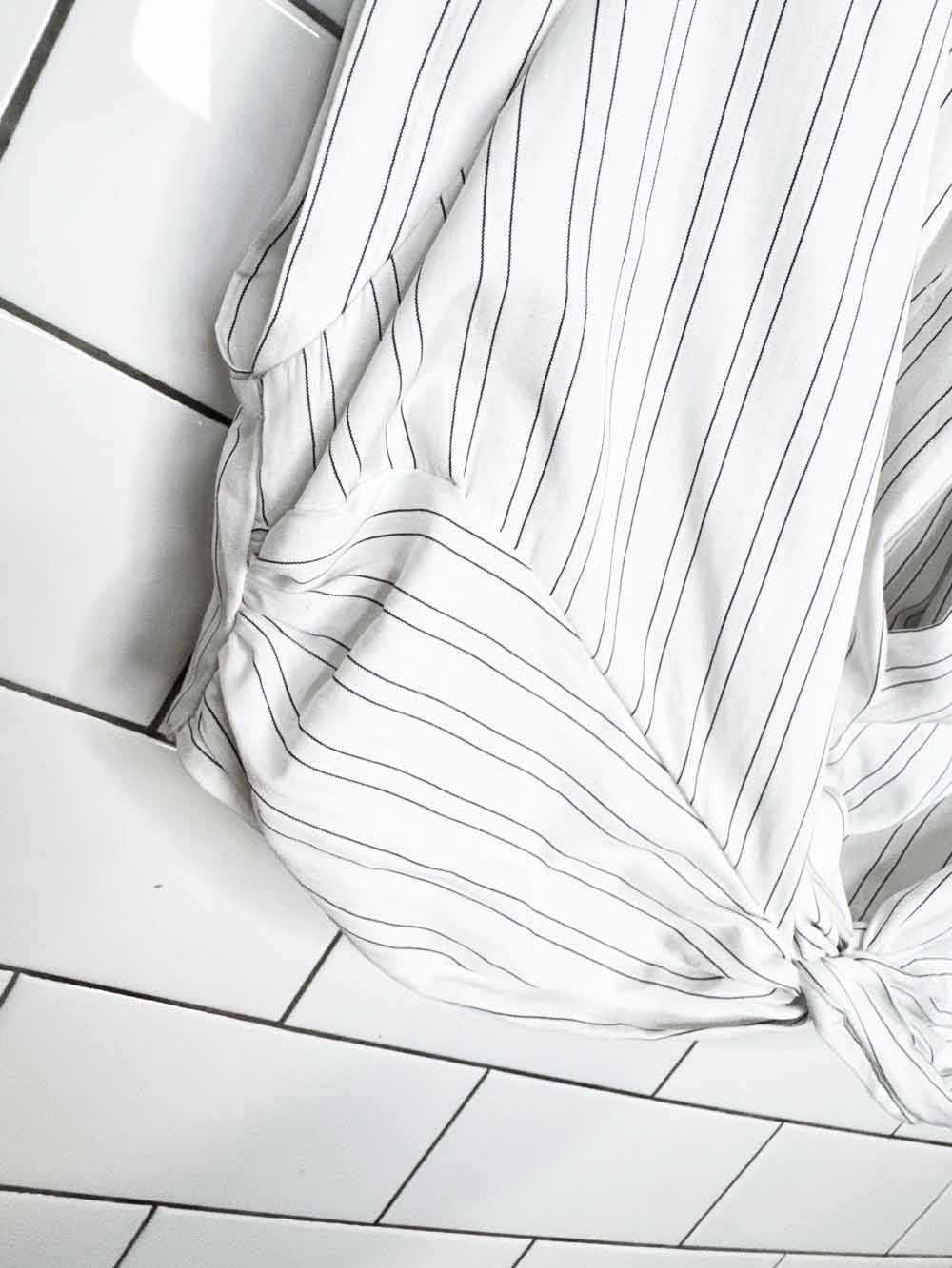 free people striped crop twist front menswear shirt