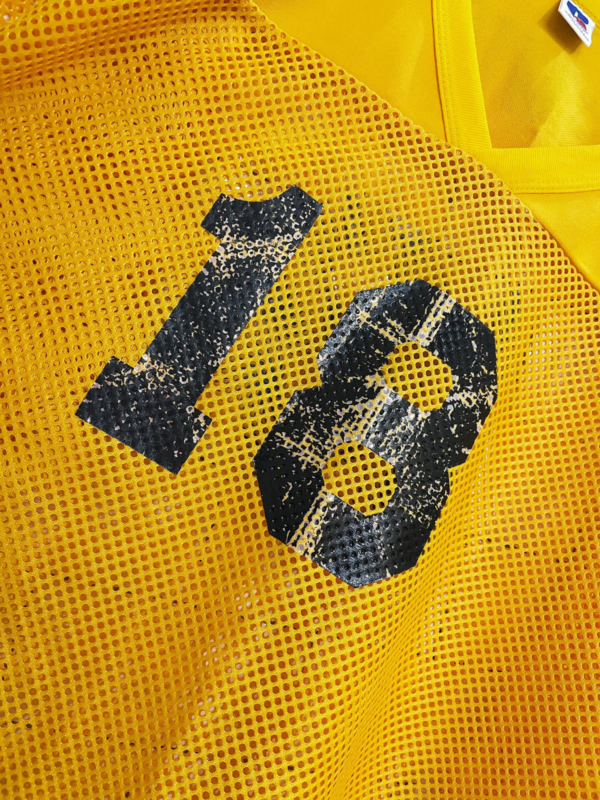 vintage 90s russell football jersey boxy mesh tee
