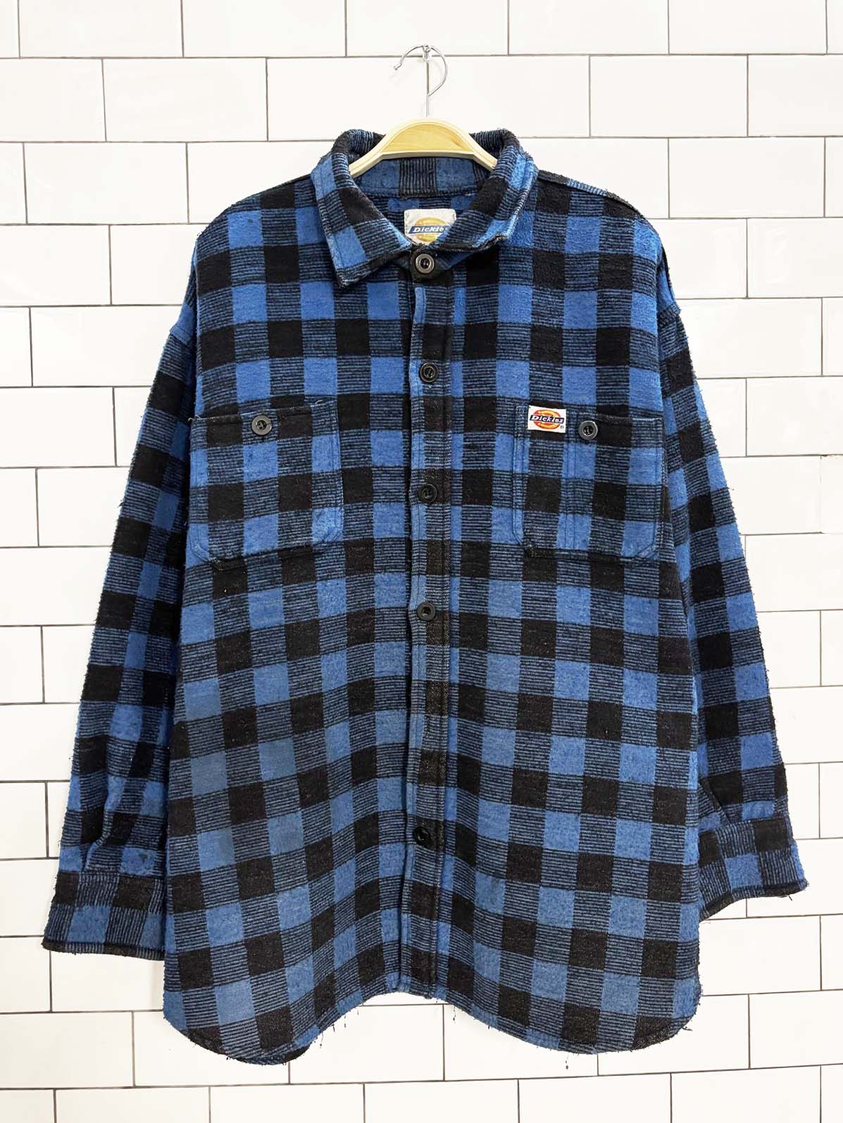 vintage 90s dickies two pocket flannel shirt jacket