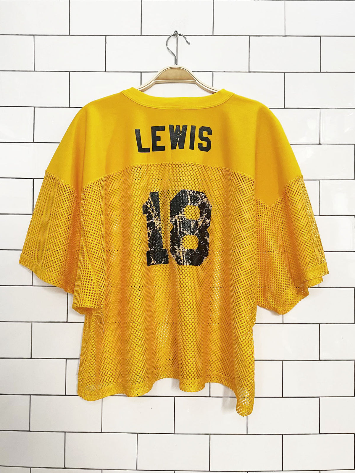 vintage 90s russell football jersey boxy mesh tee