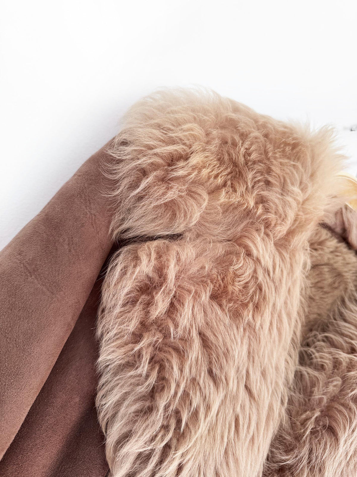 vintage shearling coat with plush collar | sheepskin fur
