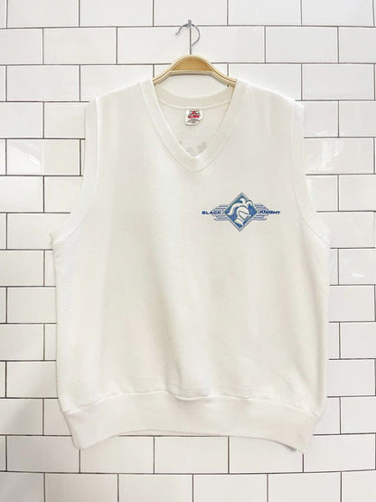vintage 90s black knight sleeveless sweatshirt | fabec - good market thrift store