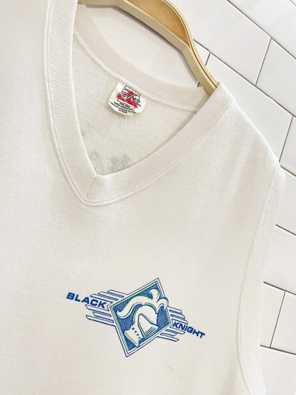 vintage 90s black knight sleeveless sweatshirt | fabec - good market thrift store