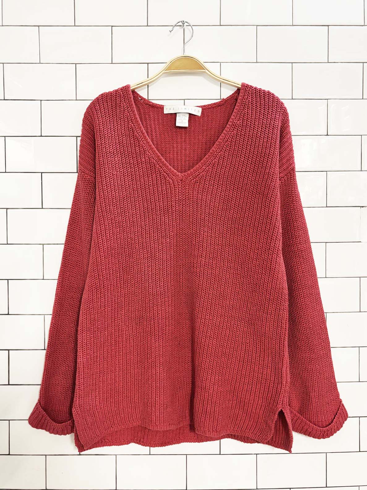 vintage 00s the limited chunky knit v-neck sweater