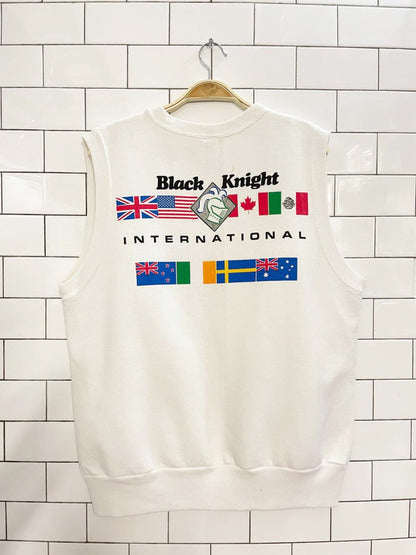 vintage 90s black knight sleeveless sweatshirt | fabec - good market thrift store