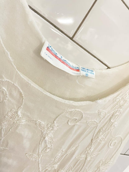 vintage paris connection boho embroidered flowy midi dress | made in india - good market thrift store