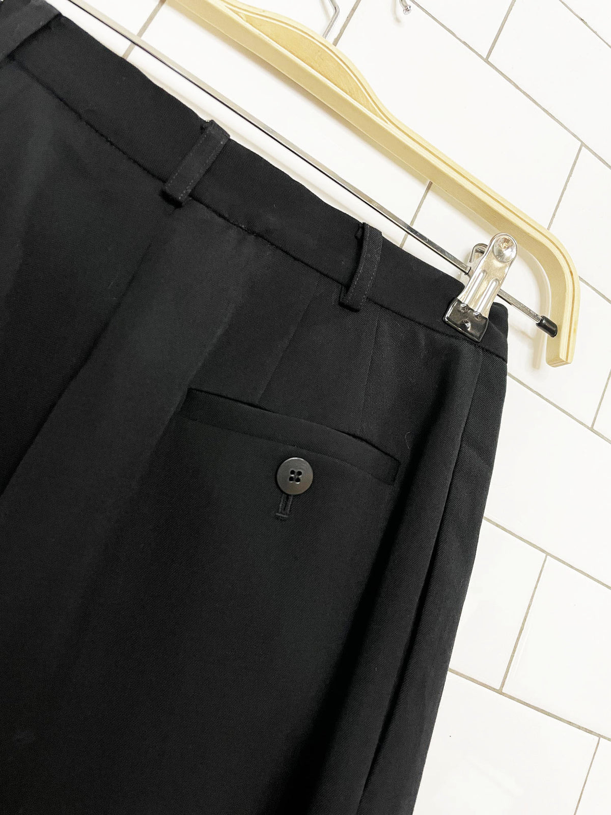 vintage liz claiborne 100% wool pleated high rise trousers