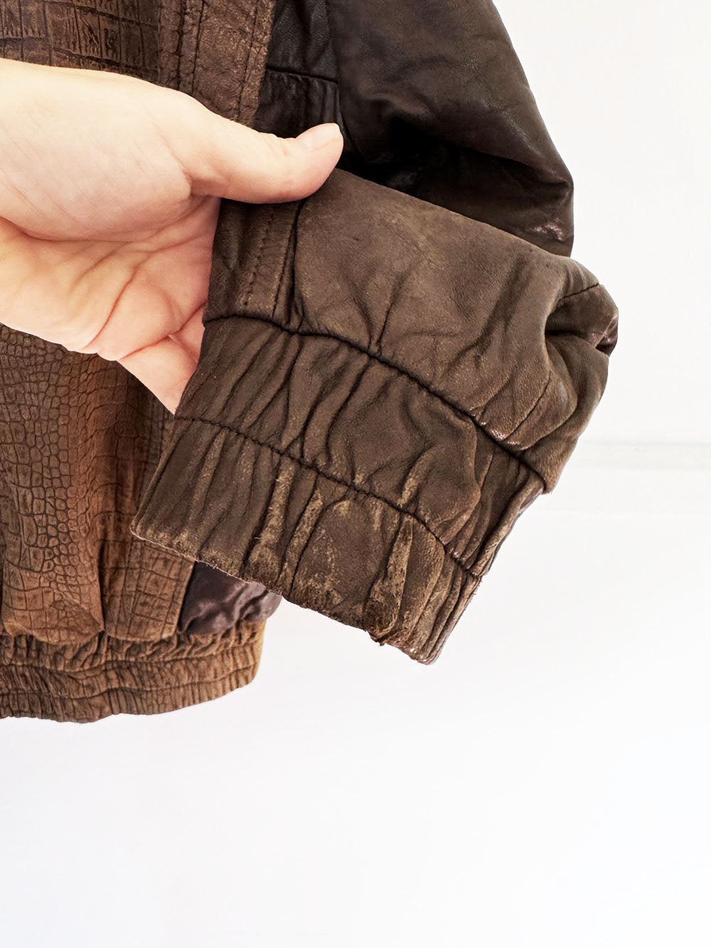 vintage 90s alan michaels opossum fur + lamb leather bomber jacket | removable lining