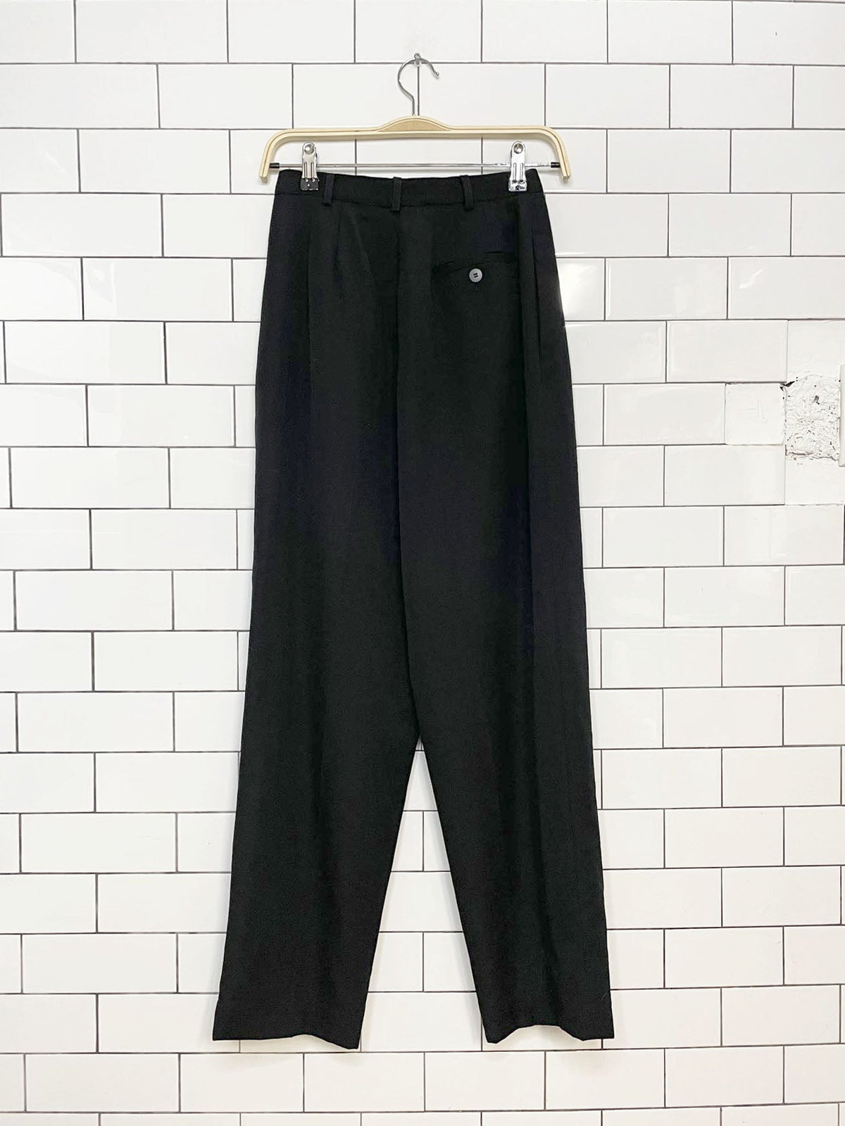 vintage liz claiborne 100% wool pleated high rise trousers