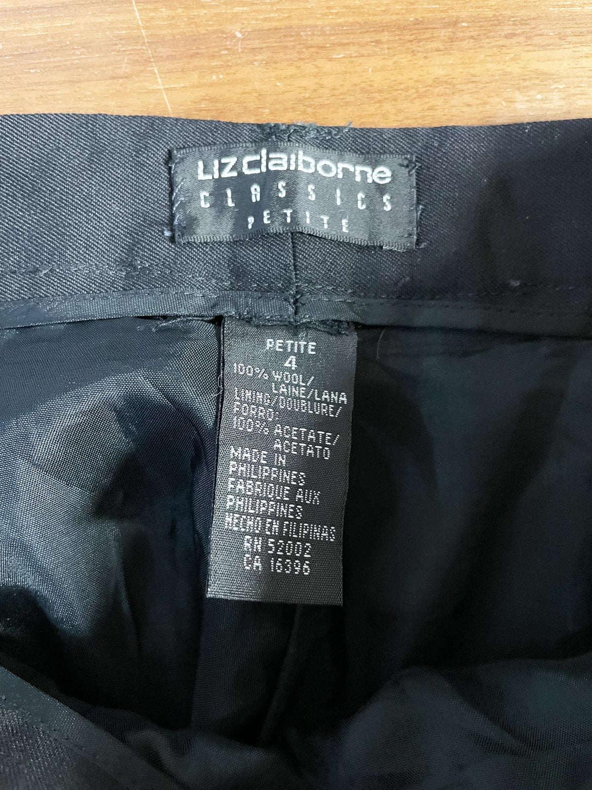 vintage liz claiborne 100% wool pleated high rise trousers