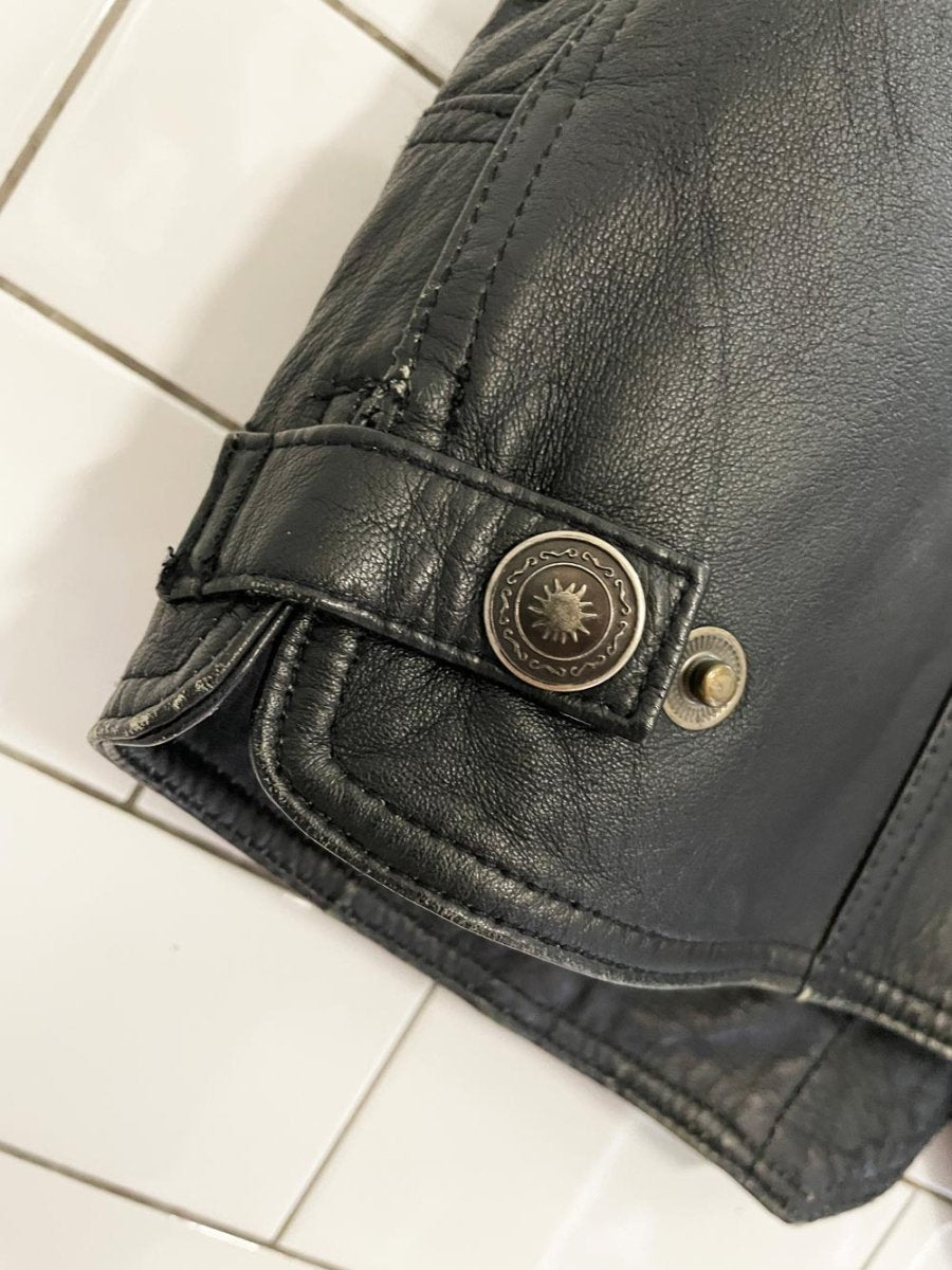 vintage 90s asl soft leather biker vest | vera pelle italy - good market thrift store