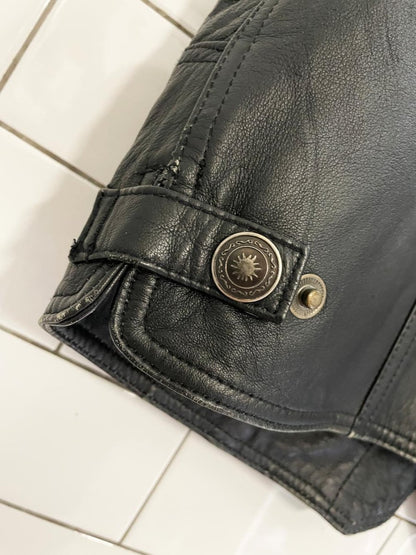 vintage 90s asl soft leather biker vest | vera pelle italy - good market thrift store
