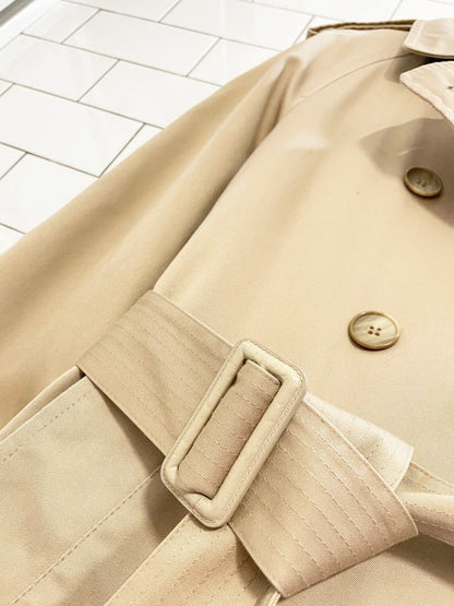 vintage london fog classic belted trench coat | removable wool - blend tartan liner | made in USA - good market thrift store