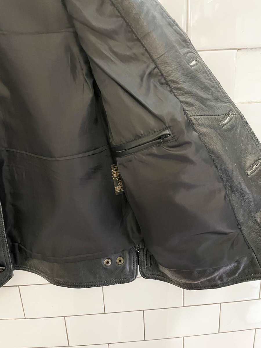 vintage 90s asl soft leather biker vest | vera pelle italy - good market thrift store