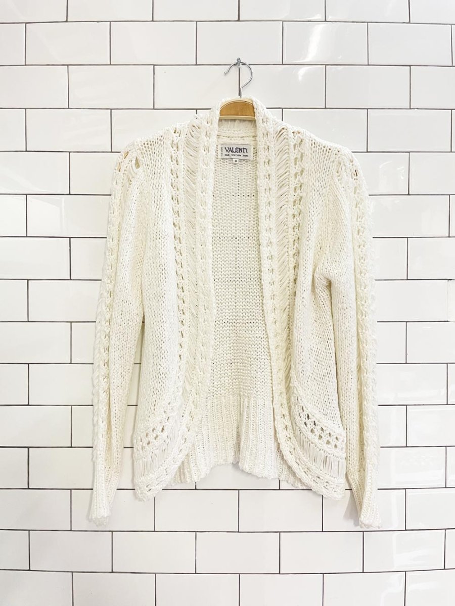 vintage valenti loose knit open summer cardigan | rome new york paris - good market thrift store